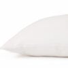 Cotton encased wool pillow on white backdrop.