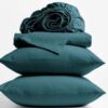 Sheet set with two pillows and sheets in Aegean Blue