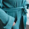 Organic Cotton Robe blue green