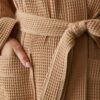 Organic Cotton Waffle Knit Robe Undyed Coyuchi Cotton Brown