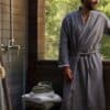 Unisex Organic Cotton Waffle Robe - Image 5