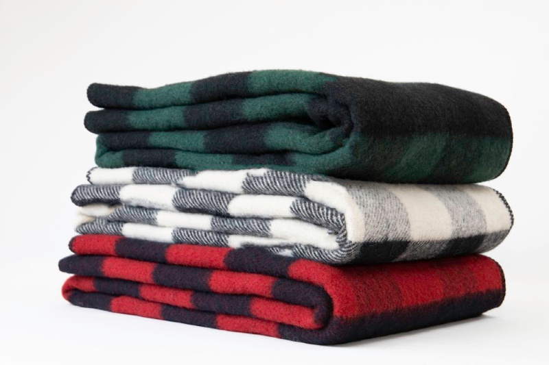 100% Merino Wool Blanket,Plaid,Red,Organic,Soft,Fine,Twin Bed Size,Free Shipping 