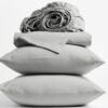 Set of Organic Cotton Percale sheets and pillowcases in pale gray