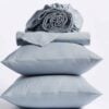 Set of Organic Cotton Percale sheets and pillowcases Steel Blue