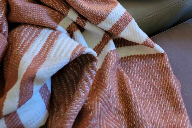 Organic striped cotton blanket