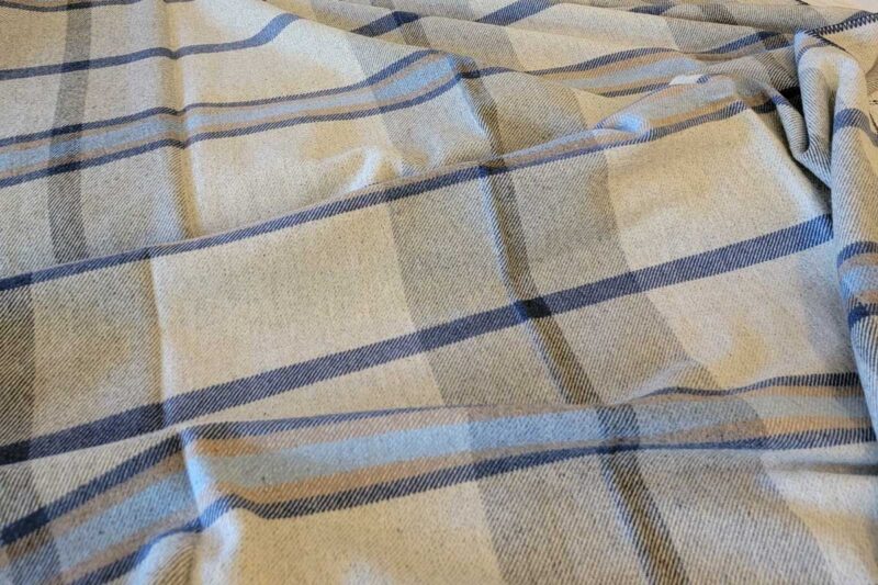 Plaid Merino Wool Throw Blanket