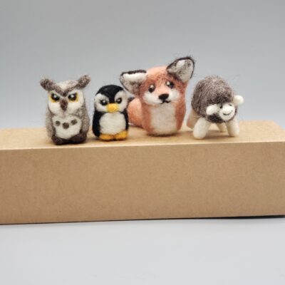 All four Animals for regular felting kits