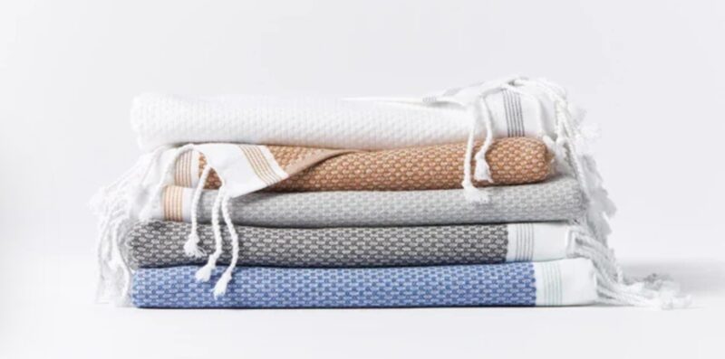 Coyuchi Mediterranean towel in various colors
