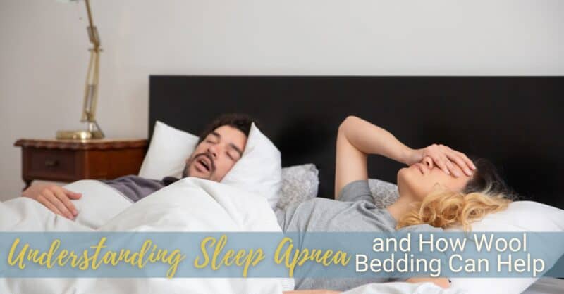 A woman lies in bed awake and frustrated as her partner sleeps soundly but is snoring.