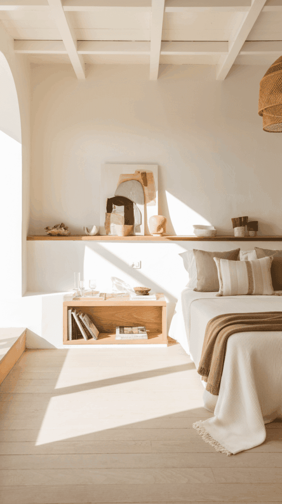 Serene calm nightstand bedtime ritual