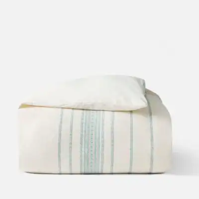 Coyuchi Rippled Stripe Organic Duvet Cover